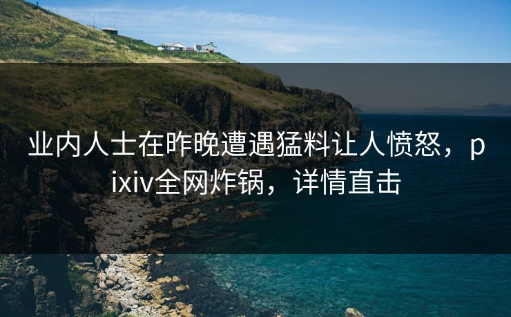 业内人士在昨晚遭遇猛料让人愤怒，pixiv全网炸锅，详情直击