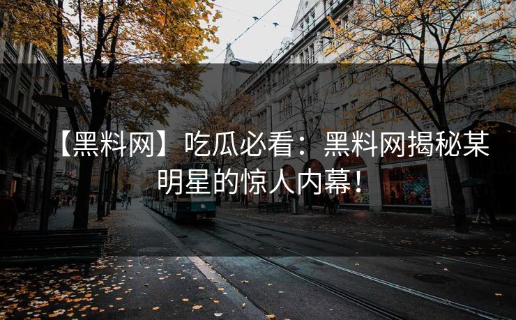 【黑料网】吃瓜必看：黑料网揭秘某明星的惊人内幕！