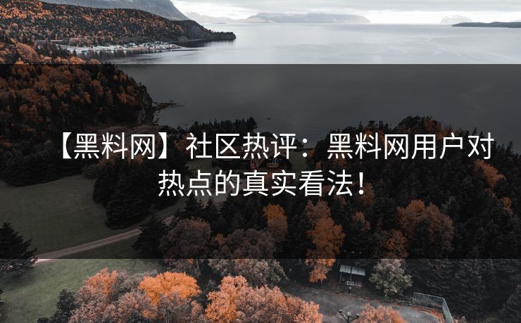 【黑料网】社区热评：黑料网用户对热点的真实看法！