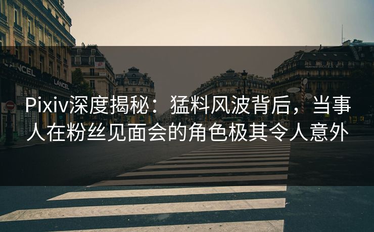 Pixiv深度揭秘：猛料风波背后，当事人在粉丝见面会的角色极其令人意外