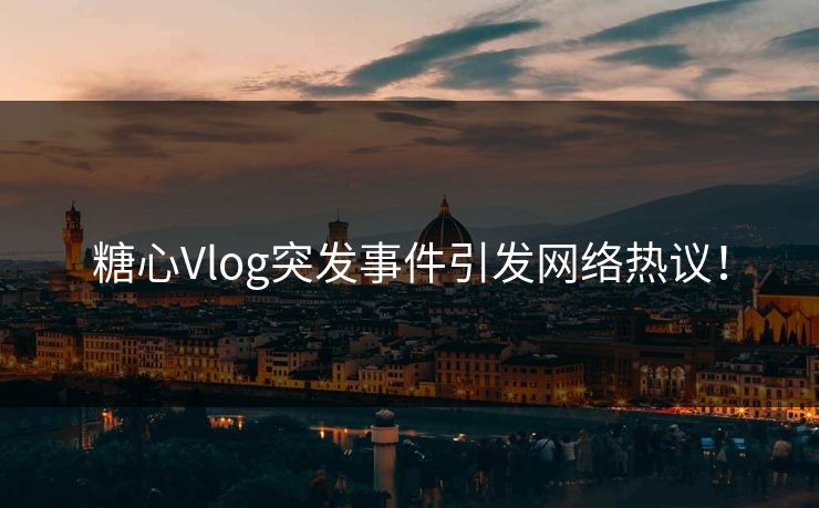 糖心Vlog突发事件引发网络热议！
