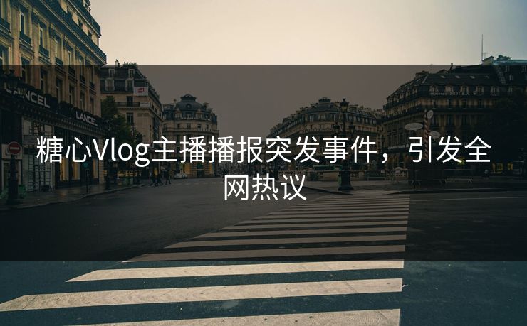 糖心Vlog主播播报突发事件，引发全网热议